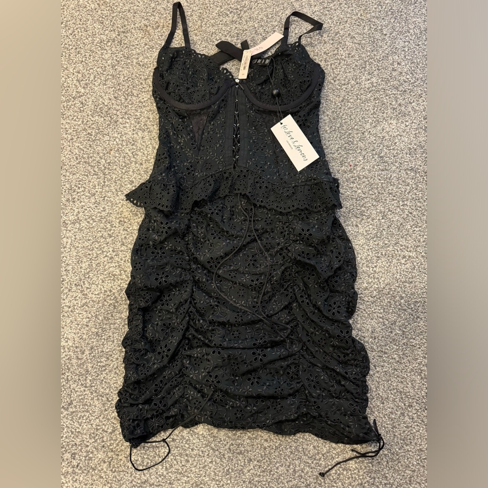 NWT For Love & Lemons Lace Black Dress - Size Small